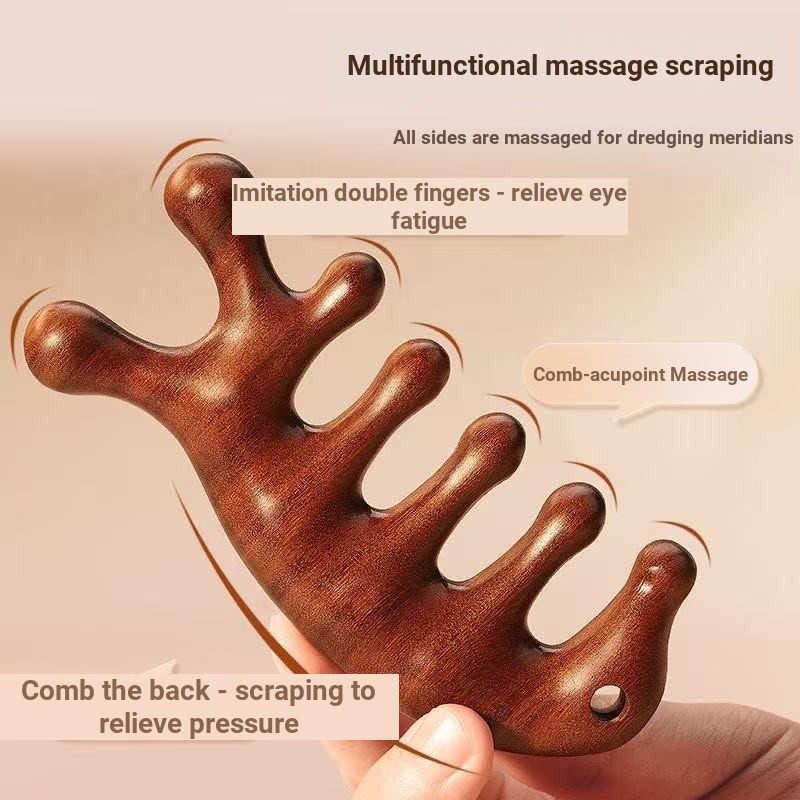 (ซีเจียน) จัดส่งภายใน 24h5A 级内梳内裤子 经力按摩梳 露思 หัวไม้จันทน์ทองคุณภาพสูง Five-To//1.14