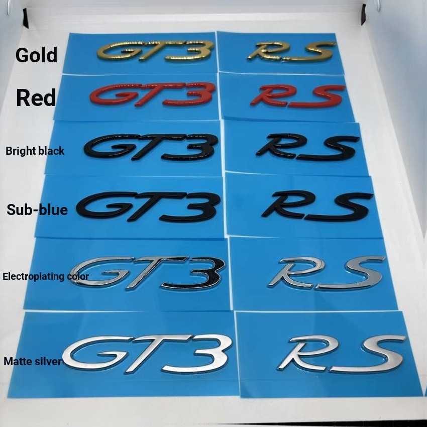 เหมาะสําหรับ Porsche 911 โลโก้รถ GT3RS โลโก้ภาษาอังกฤษ cayman cayman โลโก้ GT4RS ด้านหลัง Wordmark