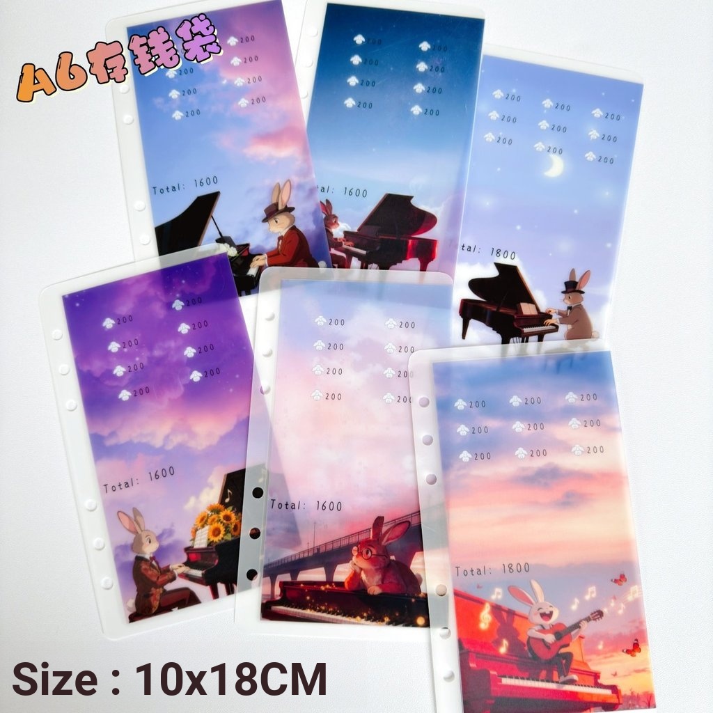 Original a6 Money Bag น่ารักแบบหลวมเก็บเงินสด Fun Creative Coloring Mr. Rabbit Rabbit