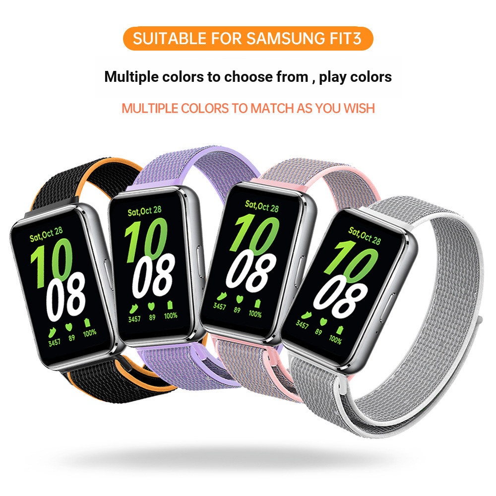 เหมาะสําหรับ Samsung Watch fit3 Nylon Loop Strap Velcro Galaxy Fit3 Strap Sports