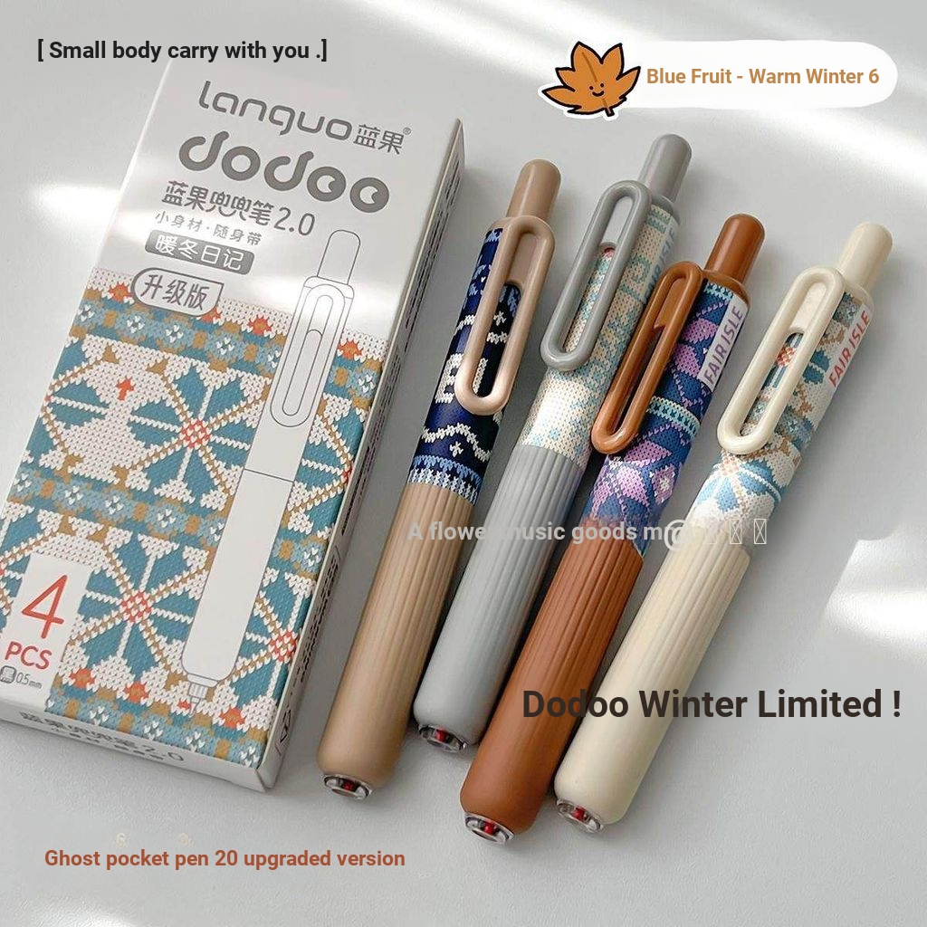 Languo Warm Winter Diary Pocket Pen ins High-value Press Gel Pen Portable Pocket Pen Office Signatur