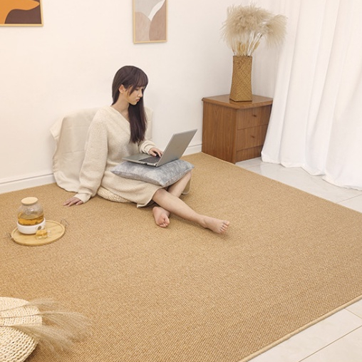 พรมห้องครัว เป็นธรรมชาติ ป่านศรนารายณ์ พรมเช็ดเท้า 40x120 100x100 พรมมินิมอล เสื่อทาทามิ ลับเล็บแมว พรมปูพื้นห้องนอน - รูปที่ 3