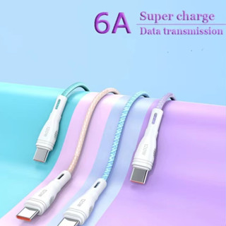 6A 120W PD สายชาร์จเร็ว 100W 20W Micro USB C to Typec Fast Charging cable 1M 2M สายชาร์จ สำหรับ Samsung Xiaomi