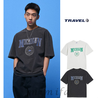 [TRAVEL] Michigan WOLVERIN ปิ๊กมิ่ง โอเวอร์ฟิตเสื้อยืด
