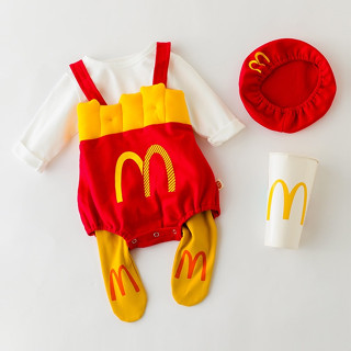 ชุดรอมเปอร์คอสเพลย์ MCDO French Fries Halloween McDonald สําหรับเด็กทารกแรกเกิดผู้หญิง อายุ 0-3 ปี 9 12 เดือน