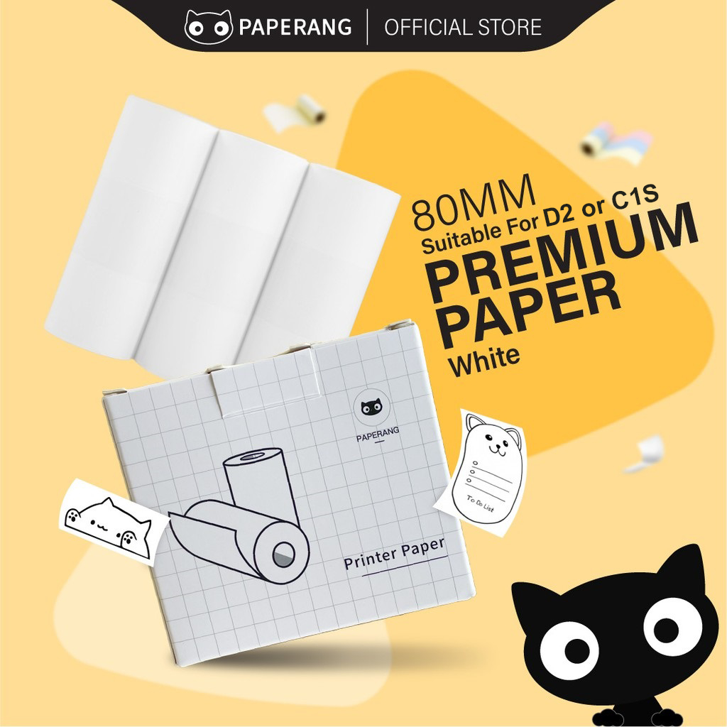 Paperang Official Paper - 79mm ( 1mm) กระดาษพรีเมี่ยมเข้ากันได้กับ D2 และ C1S