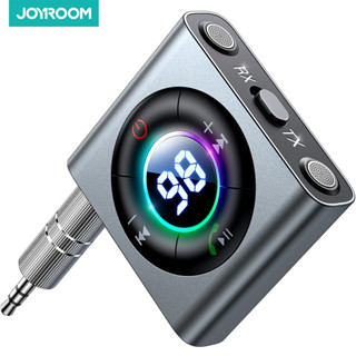 Joyroom อะแดปเตอร์รับส่งสัญญาณบลูทูธ 5.3 AUX 2 in 1 ไมโครโฟนคู่ จอแสดงผลดิจิทัล LED บลูทูธไร้สาย 3.5 มม.