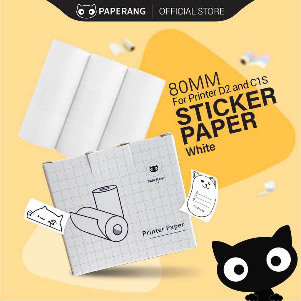 Paperang Official Paper - 79mm ( 1mm) กระดาษสติ๊กเกอร์เข้ากันได้กับ D2 และ C1S