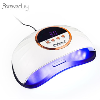 Foreverlily ชุดโคมไฟ UV LED 150W พร้อมเครื่องเป่าเล็บไฟฟ้า ลูกปัด 51 ชิ้น