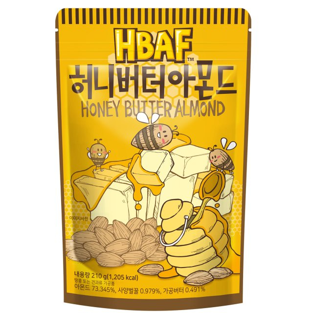 บัฟ hbaf น้ำผึ้งเนย อัลมอนด์ 210 กรัม, ขนมเกาหลี, Baff HBAF เนยน้ําผึ้ง อัลมอนด์ 210 กรัม, | HBAF ||| || 210 กรัม, ขนมขบเคี้ยว, ถั่ว, อาหารเกาหลี