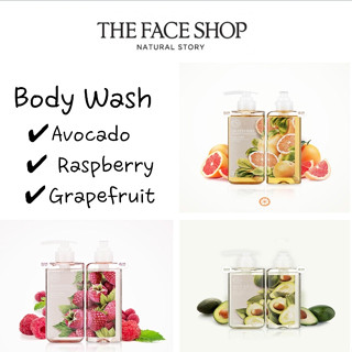 [The Face Shop] บอดี้วอช กลิ่นอะโวคาโด ราสเบอร์รี่ เกรปฟรุ๊ต ขนาด 300 มล.