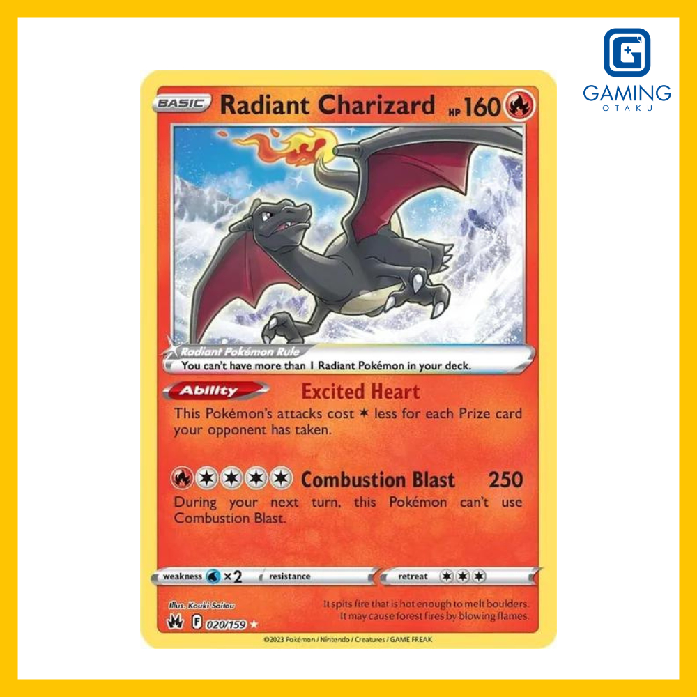 Radiant Charizard - การ์ดต้นฉบับ Pokémon Crown Zenith