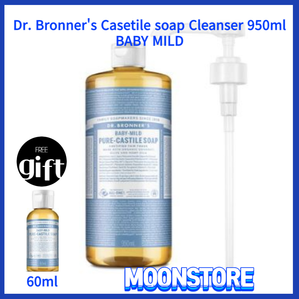 Dr.bronner's Castile สบู่ทําความสะอาดผิวหน้า 950 มล.