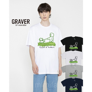 [GRAVER] &lt;UNISEX&gt; เสื้อยืดแขนสั้น แบบคลิปหนีบ สีขาว สําหรับวาดรูปลูกสุนัข