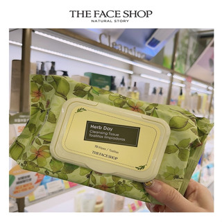 [THE Face SHOP] ทิชชู่ทําความสะอาดผิวหน้า สมุนไพร 70 แผ่น