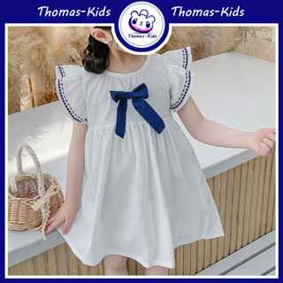 [THOMAS Kids] ชุดเดรสเจ้าหญิง แขนผีเสื้อ ประดับโบว์ สําหรับเด็กผู้หญิง 2-6 ปี