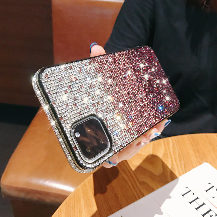 สําหรับiPhone 17 16 15 14 Pro Maxกรณีผู้หญิงGlitter Rhinestone Blingไล่โทนสีเพชรประกายกันชนฝาครอบโทรศัพท์สําหรับiPhone Air 11 12 13 Pro Max 14 Plus XR XS Maxกรณีกันกระแทก