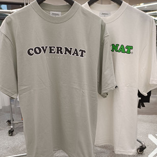 Covernat เสื้อยืดแขนสั้น คอกลม ผ้าฝ้าย พิมพ์ลายโลโก้ แฟชั่นฤดูร้อน และฤดูใบไม้ผลิ สําหรับผู้ชาย และผู้หญิง