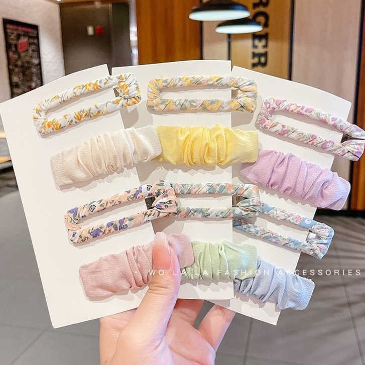 กิ๊บติดผม ลายดอกไม้น่ารัก สีสันสดใส แฟชั่นสไตล์เกาหลี สําหรับผู้หญิง