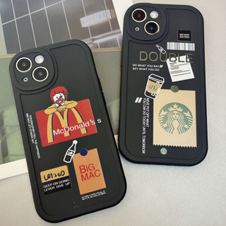 เข้ากันได้สำหรับ เคสไอโฟน เคสไอโฟน11 เคสโทรศัพท์ iphone 14 pro max 14 Plus สำหรับ iPhone 14 Pro Max เคส iPhone TPU เคสแบบนิ่ม แมคโดนัลด์สตาร์บัคส์ ​iPhone 13 Pro max 12 Pro Max 11 Pro max xr xs max 7Plus 7 8 iPhone6 6s plus iPhone case