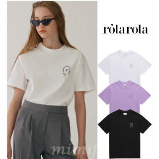 [rolarola] เสื้อยืดแขนสั้น พิมพ์ลายโลโก้ ROLA ขนาดเล็ก