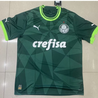 เสื้อกีฬาแขนสั้น ลายทีมชาติฟุตบอล Palmeiras 23 24 ชุดเหย้า สีเขียว สําหรับผู้ชาย