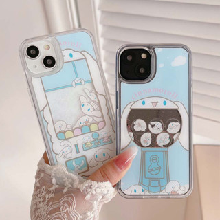 เคสโทรศัพท์มือถือแบบใส กันกระแทก มีทรายไหล ลายสติกเกอร์ Cinnamoroll น่ารัก สําหรับ iPhone 14PROMAX 12PROMAX 13PROMAX 12 11 11PRO 11PROMAX XS XR XSMAX 7Plus 8PLUS 14 14PRO 14PLUS