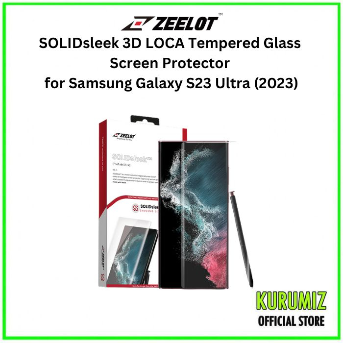 ZEELOT SOLIDsleek 3D LOCA กระจกนิรภัยป้องกันหน้าจอสําหรับ Samsung Galaxy S23 Ultra (2023)