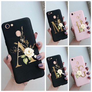 เคสโทรศัพท์มือถือ ซิลิโคนนิ่ม ผิวด้าน ลายตัวอักษรน่ารัก สีดํา สําหรับ OPPO F5 Youth CPH1725