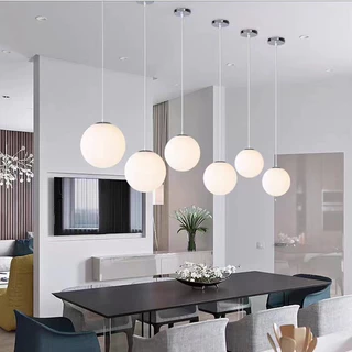 โคมไฟระย้า Led แขวนเพดาน สีขาว สไตล์นอร์ดิก เรียบง่าย สําหรับห้องครัว ห้องนอน ห้องนั่งเล่น 20/25/30/35/40/50CM