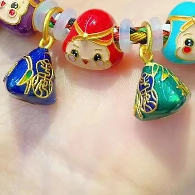 จี้ลูกปัดสีทองสไตล์จีนโบราณ สําหรับสร้อยข้อมือ DIY thumbnail 5