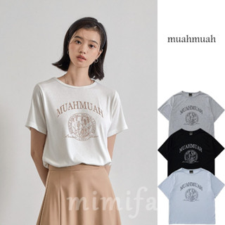 [muahmuah] Mua Signature เสื้อยืดลําลอง แขนสั้น ทรงพอดีตัว