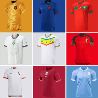 【Fans Issue Kit 】เสื้อกีฬาแขนสั้น ลายทีมชาติฟุตบอล Morocco Netherlands Belgium Senegal Qatar Man 22 23