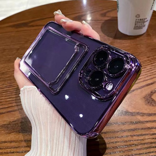 Dark Purple color+with lens film+soft Card case compatible for iphone 11 12 13 14 pro max