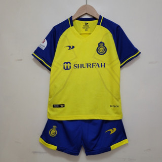 เสื้อกีฬาแขนสั้น ลายทีมชาติฟุตบอล Al-Nassr FC ชุดเหย้า สําหรับเด็ก 24-48 ชั่วโมง