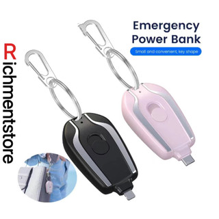 Portable Keychain Emergency Power Bank External Battery Charging Mobile Power Charger For iPhone iPad Type-C/Android IOS