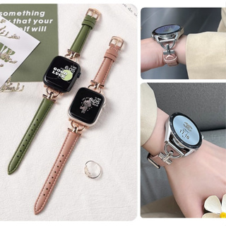 สายนาฬิกาข้อมือหนัง หรูหรา สําหรับ Huawei Watch GT3 GT 3 pro GT2 gt2e Amazfit GTS 4 GTS 4 mini GTS 2 GTS 43 Amazfit Bip 3 pro Amazfit Bip U pro Galaxy Watch 4 5 Garmin venu sq 2 สายคล้อง