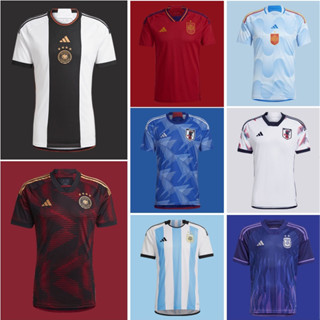 【Fans Issue Kit 】เสื้อกีฬาแขนสั้น ลายทีมชาติฟุตบอล Argentina Japan Spain Germany Mexico Man 22 23