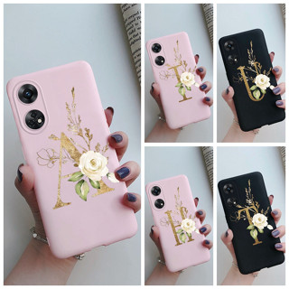 เคสโทรศัพท์ ซิลิโคนนิ่ม ผิวด้าน กันกระแทก ลายตัวอักษรน่ารัก สําหรับ OPPO Reno8 T Reno8T Reno 8T