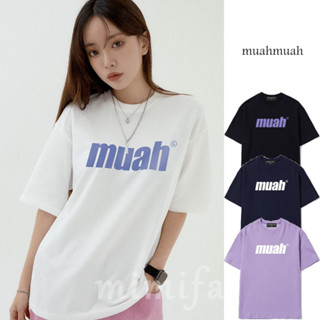 [muahmuah] เสื้อยืดแขนสั้น พิมพ์ลายโลโก้ Balance Muah