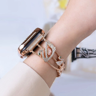 Bling Diamond Luxury Swan Watch Strap Metal band For Watch Series 8 7 6 5 4 3 2 1,se,se2, Ultra Strap Size 41mm 45mm 38mm 40mm 42mm 44mm 49mm Bracelet Replacemment Strap