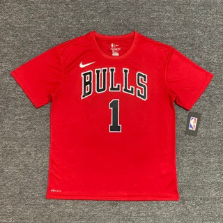 เสื้อยืดแขนสั้น ระบายอากาศได้ดี พิมพ์ลาย NBA Michael Jordan Chicago Bulls Derrick Rose Zach LaVineT แบบแห้งเร็ว คุณภาพสูง สําหรับผู้ชาย