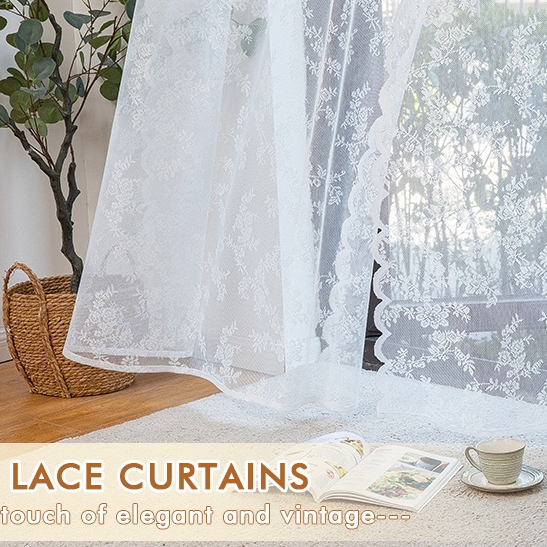 แนะนำ ผ้าม่าน ผ้าม่านหน้าต่าง ผ้าลูกไม้ สีขาว สไตล์โมเดิร์น สําหรับตกแต่งห้องนอน ห้องนั่งเล่น ระเบียง ราคาพิเศษ มีเก็บเงินปลายทาง