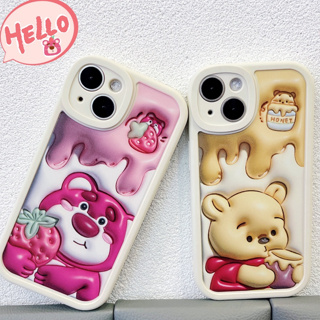 เข้ากันได้สำหรับ เคสไอโฟน เคสไอโฟน11 สำหรับ iPhone 14 Pro Max เคส TPU วินนี่เดอะพูห์ 3D สําหรับ iPhone 13 Pro Max iPhone 12 Pro Max 11 7Plus 8Plus 6Plus XR xs เคส iphone