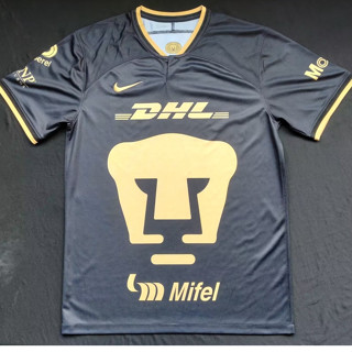 เสื้อกีฬาแขนสั้น ลายทีมชาติฟุตบอล Pumas UNAM Mexico ชุดเหย้า 22 23 ชุดเยือน สีดํา สําหรับผู้ชาย