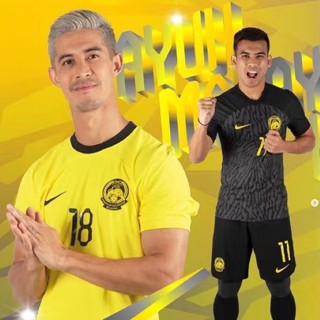 【Player&amp;Fans Issue Kit 】เสื้อกีฬาแขนสั้น ลายทีมชาติฟุตบอลมาเลเซีย 22 23 ทีมเยือน ไซซ์ S-2XL