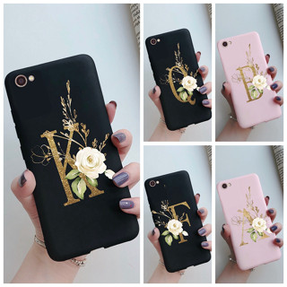 เคสโทรศัพท์มือถือ ซิลิโคนนิ่ม ผิวด้าน ลายตัวอักษรน่ารัก สีดํา สําหรับ Vivo V5 Plus V5 Plus V5Plus 1611