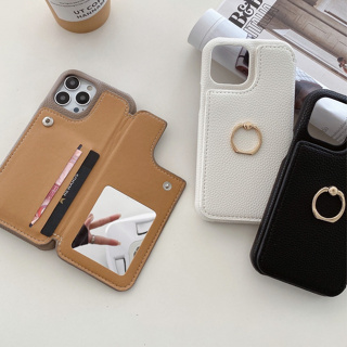 เคสโทรศัพท์มือถือหนัง ฝาพับแม่เหล็ก 360 องศา พร้อมช่องใส่บัตร สีพื้น หรูหรา สําหรับ iPhone 15 11 12 13 14 Pro Max X XR XS Max 7 8 14Plus