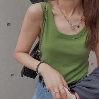 Suxi เสื้อกล้ามลําลอง คอยู แขนกุด เข้ารูป เข้ากับทุกการแต่งกาย แฟชั่นฤดูใบไม้ผลิ สําหรับผู้หญิง