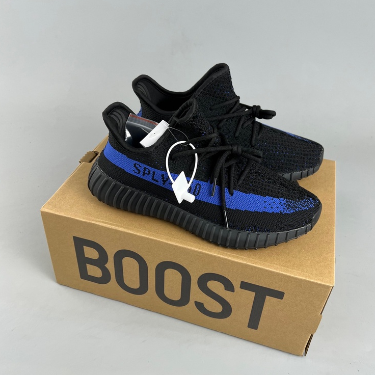 Yeezy Boost 350 V2 "Dazzling Blue" ป๊อปคอร์นน้ําหนักเบาอเนกประสงค์ พื้นรองเท้าชั้นกลางกีฬาลําลองรองเ